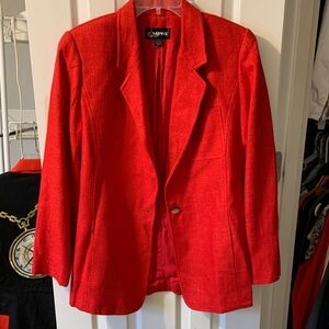 Vintage 1980’s Ellen Tracy Women's Bold Red Blazer